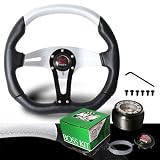 1990-1997 Mazda Miata Black Silver Steering Wheel with Hub Adaptor by RS Type