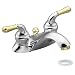 Moen 4551CP Monticello Two-Handle Low Arc Lavatory Faucet with Drain Assembly, Chrome and Polished Brass