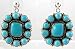 Turquoise and Sterling Silver Santa Fe Style Cluster Earrings, #10837