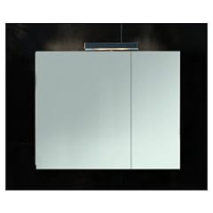 Spiegelschrank 70 cm MDF Aluminium Look Badschrank Badspiegel Badezimmerschrank