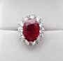 Platinum Natural Burma Ruby and Diamond Ring