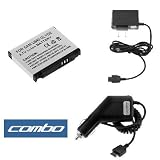 High Performance Standard Lithium-Ion Battery + Car Charger + Home Charger for Verizon Samsung SCH-U940 Glyde Cell Phone