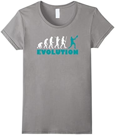 Women's Funny Tennis player Evolution T-Shirts: Caveman to tennis pl Medium Slate