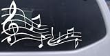 Music Scales Car Window Wall Laptop Decal Sticker -- White 6in X 10.0in