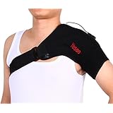 Yosoo Adjustable Neoprene Heated Shoulder Brace Support Wrap Heating Brace Pad with USB Cable