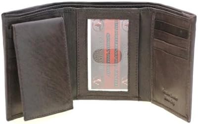 Genuine Buff-Cow Mid Grade Leather Men's Trifold Wallet With A Removable ID Cover