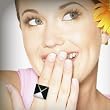 Diamond Rush Black/Mirror Ring on White Band (I Goth You)