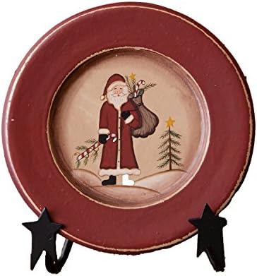 Your Hearts Delight 5-1/2-Inch Santa Wooden Decor Plate, Small
