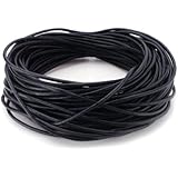 Beadnova 1.5 mm Genuine Round Leather Cords For Bracelet Neckacle Beading Jewelry Making 10 meter / 10 Yard(02.Black)