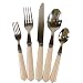 Ivory/Off White 5 piece place setting cutlery set, French design off white handles an...