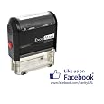 ExcelMark Self Inking Like Us On Facebook URL Stamp - BLUE ink