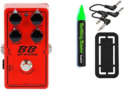 Xotic Effects BB Preamp OD Pedal Bundle w/ 4 free Items: StageTrix Setting Saver Pen, StageTrix Pedal Fastener, 2x Hosa Patch Cables