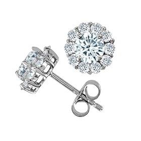 2.25 cttw 14K White Gold Plated 925 Sterling Silver and Genuine Round... by Finejewelers