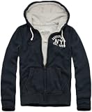 41Da0VnUzHL. SL160  Abercrombie & Fitch Muscle Fit Navy North Notch Zip Up Hoodie (Medium, Navy)