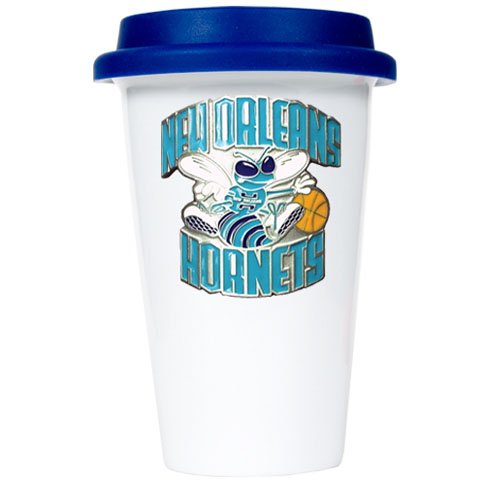 New Orleans Hornets Ceramic Travel Cup (Team Color Lid)