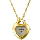 Mother and Child Gold-Tone Heart Necklace Watch #MC-209YP