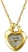 Mother and Child Gold-Tone Heart Necklace Watch #MC-209YP