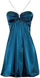 Satin Crystal Halter Bubble Mini Dress Prom Cocktail Holiday Gown - XL