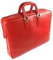 Lucrin - Fuchsia leather Briefcase with zipper