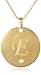 Amazon Collection Brushed Sterling Silver and Diamond Accent Engraved Initial Pendant Necklace ( I-J Color, I2-13 Clarity ), 18