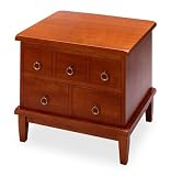 FTS - Colonial End Table w -3- Drawers Walnut Finish 136-190-27