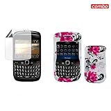 Blackberry Gemini 8520/Curve 8530 Combo Red Flower on White Design Protecti ....