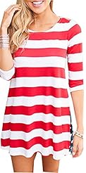A-line Elbow Length Sleeves Striped Print Polka Dot Print Cotton/Polyester Mini Dress 