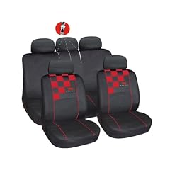 Eufab 28261 Schonbezug Racing, 17-teilig, schwarz mit roten Karos, mit blauem Kunstleder Schrfitzug Racing, T�v
