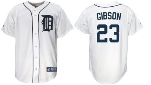 Gibson #23 Detroit Tigers Majestic Replica Home Jersey - X-Large