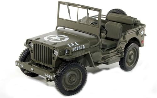 1/4 Ton US Willys Army Jeep Top Down 1/18 by Welly 18036 by Willys Jeep