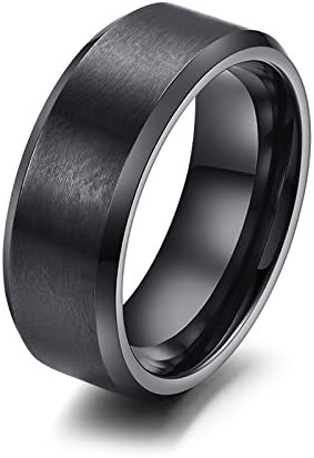 GLucky Jew: 316L stainless steel men ring wedding jewerly black silver gold plated 8.0