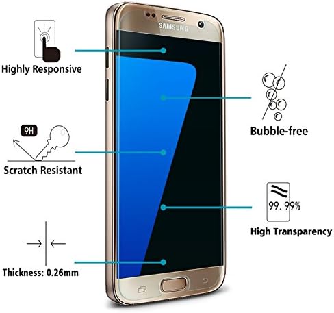 [2 Pack] Samsung Galaxy S7 Screen Protector,Global Times HD Bubble-Free Premium Tempered Glass for Samsung Galaxy S7 in Retail Packaging [Lifetime Warranty]