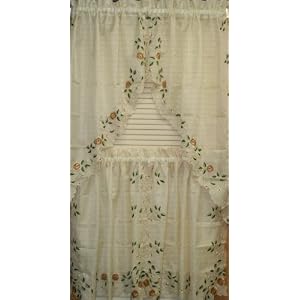 Rosemary Floral Tier Kitchen Curtain