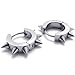 KONOV Stainless Steel Punk Cool Hip Hop Mens Awl Taper Huggie Hinged Hoop Earrings 2pcs