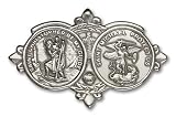 Antique Silver St. Christopher / St Michael Visor Clip
