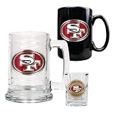 San Francisco 49ers NFL 15oz Tankard, 15oz Ceramic Mug & 2oz Shot Glass Set - Primary Logo