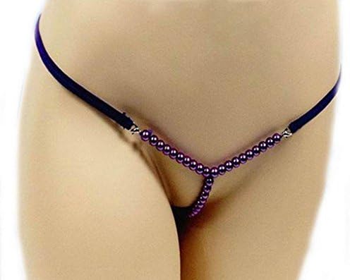EVI Sexy Lingerie Strand Pearl Massage T-Back V-String Thong