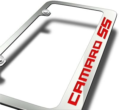 Chevrolet 2010 up Red Camaro SS Chrome Metal Auto License Plate Frame , Official Licensed