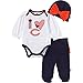 GERBER NFL Chicago Bears Baby Girl Bodysuit, Footed Pant and Cap Set