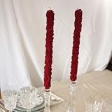 Volcanica Red Floral Taper Candle 1"x 14" High ~ JEM