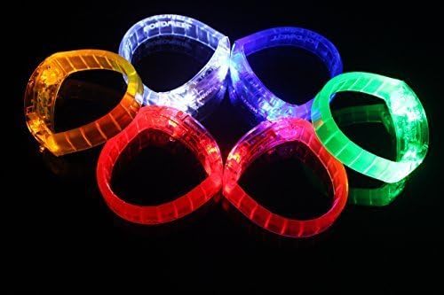 CHENSHI Luminous LED voice bracelet, five colors，pack of 5