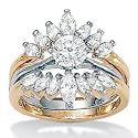 DiamonUltra™ Cubic Zirconia 18k Gold over Sterling Silver Wedding Set