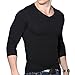 Mens Casual Slim Muscle V Neck Long Sleeve Shits Basic Tops