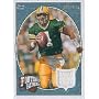 2008 Brett Favre Upper Deck Upper Deck Football Heroes Authentic Game Used Jersey (White Swatch) Insert Card.