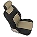 Full Set Black & Beige Seat Covers for Car Auto SUV Polyester Cloth - 60/40 Split Rear Bench