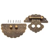 金属バックル ミニ アンティーク 掛け金 アンティーク ブロンズ 木箱装飾 ネジ付き 8cm