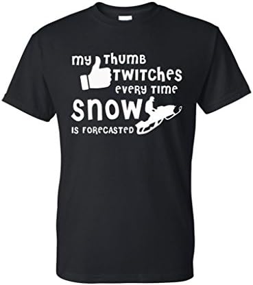 My Thumb Twitches Snowmobile Funny Black T-Shirt with Saying
