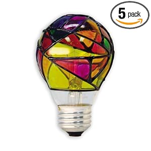 GE Lamps 46645 25-Watt Stained Glass Light Bulb, 5-Pack by 