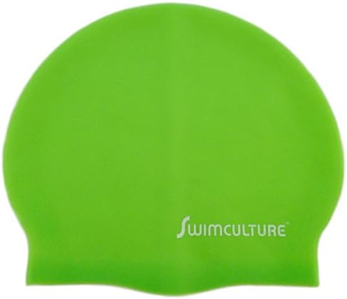 Ultra Premium Silicone Swim Cap for Men and Women to Keep Your Hair Dry - Covered by Swim Culture's Industry Leading Lifetime Warranty - Recreational, Competitive and Fitness Swimmers - Lightweight and Comfortable for Adults, Children, Boys and Girls - Greater Durability Than Latex Swimming Caps (Mean Green)