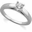 14K White Gold Diamond Solitaire Engagement Ring - 0.50 Ct.